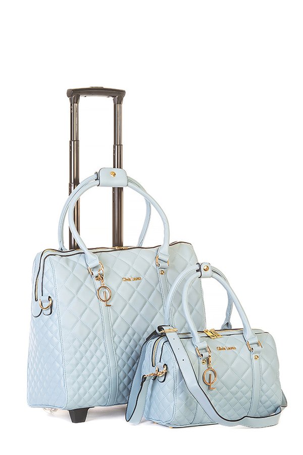 Blau “Damen Aktentasche Trolley Set“ mit Handtasche Olivia Lauren